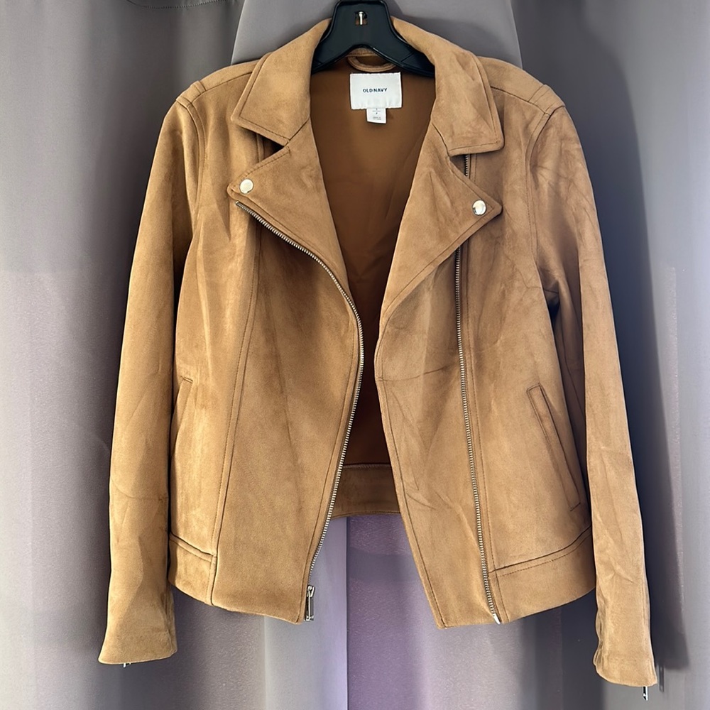 ON Faux Suede Camel Moto Jacket